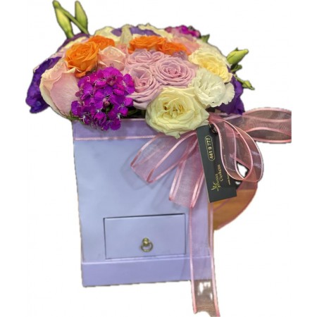 spring flowers in box